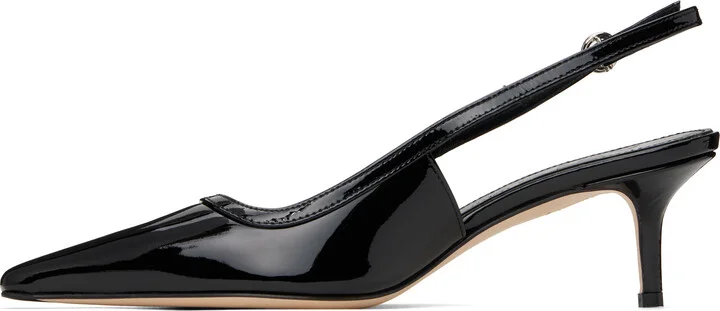 Aeyde Black Saba Leather Slingback Heels - Image 3