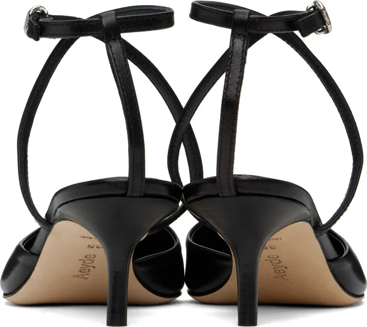 Aeyde Black Salome Nappa Leather Heels - Image 2