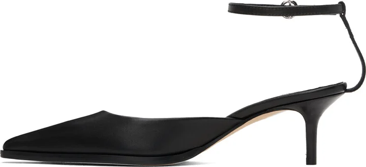 Aeyde Black Sarina Ankle-Strap Heels - Image 3