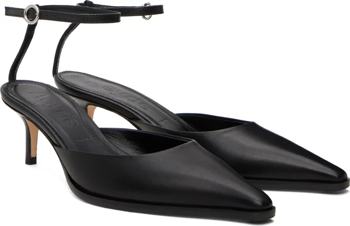Aeyde Black Sarina Ankle-Strap Heels - Image 4