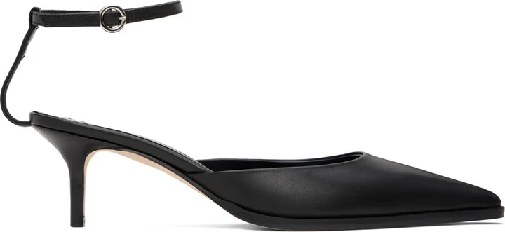 Aeyde Black Sarina Ankle-Strap Heels