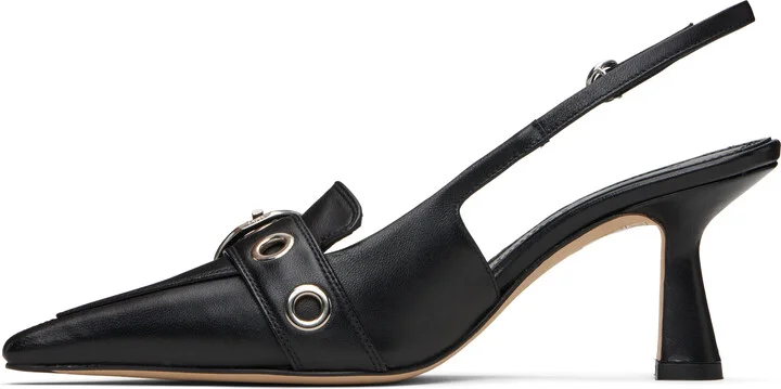Aeyde Black Tara Eyelet Heels - Image 3