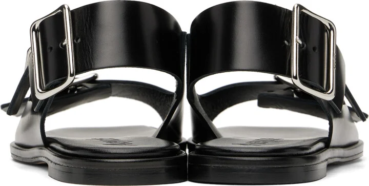 Aeyde Black Thekla Leather Slingback Sandals - Image 2