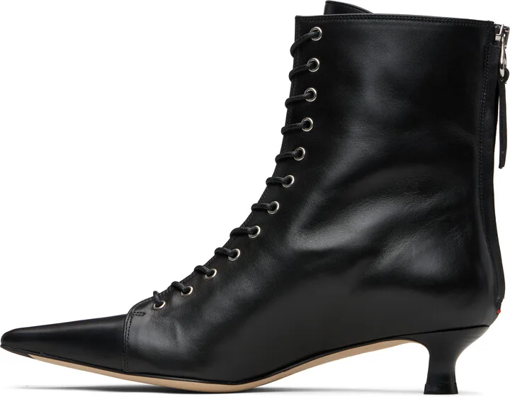 Aeyde Black Trixi Calf Leather Boots - Image 3