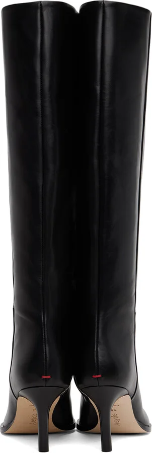 Aeyde Black Tula Leather Tall Boots - Image 2