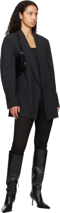 Aeyde Black Tula Leather Tall Boots - Image 5