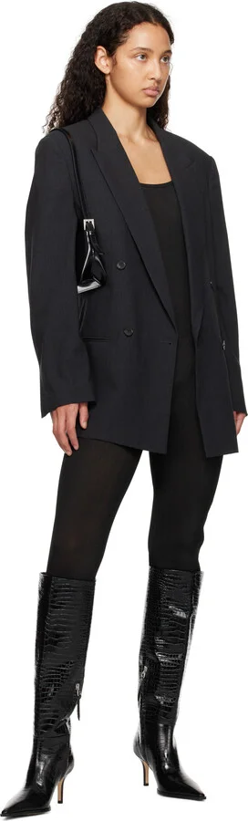 Aeyde Black Tula Leather Tall Boots - Image 5