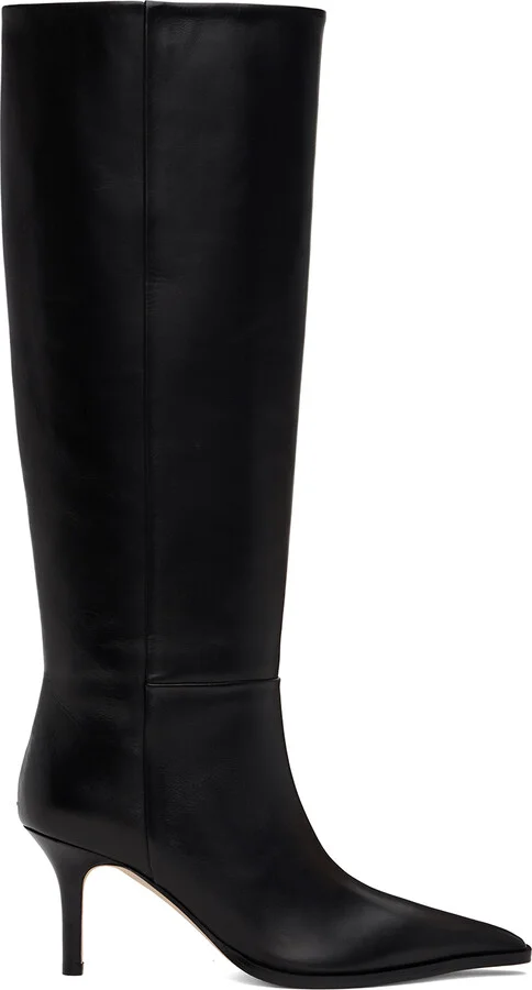 Aeyde Black Tula Leather Tall Boots
