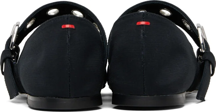 Aeyde Black Uma Eyelet Mary-Jane Ballerina Flats - Image 2