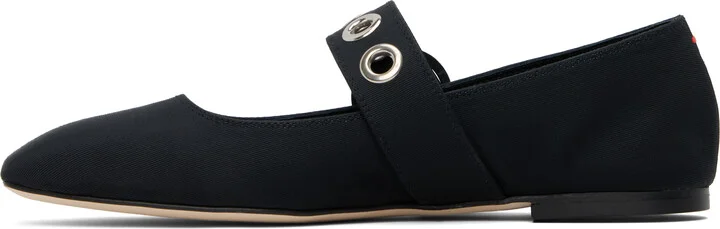 Aeyde Black Uma Eyelet Mary-Jane Ballerina Flats - Image 3
