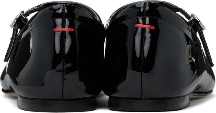 Aeyde Black Uma Leather Mary-Jane Ballerina Flats - Image 2