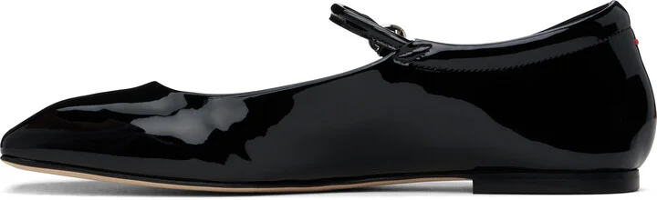 Aeyde Black Uma Leather Mary-Jane Ballerina Flats - Image 3