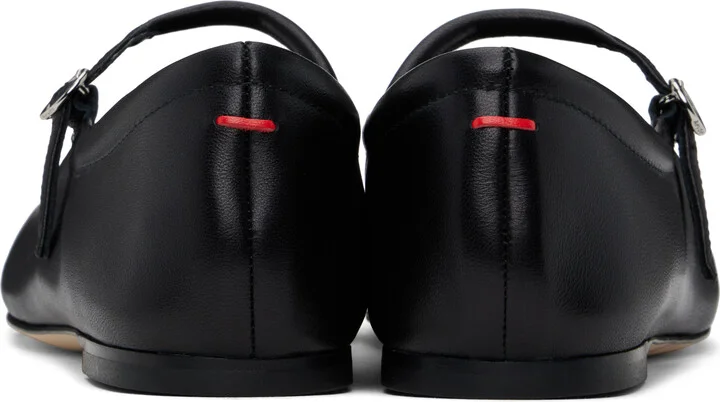 Aeyde Black Uma Leather Mary-Jane Ballerina Flats - Image 2