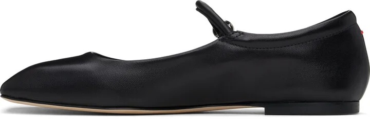 Aeyde Black Uma Leather Mary-Jane Ballerina Flats - Image 3