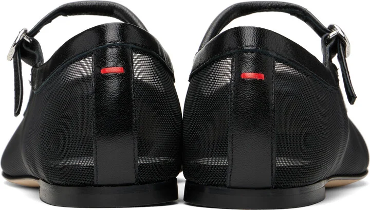Aeyde Black Uma Mesh Toe-Cap Ballerina Flats - Image 2
