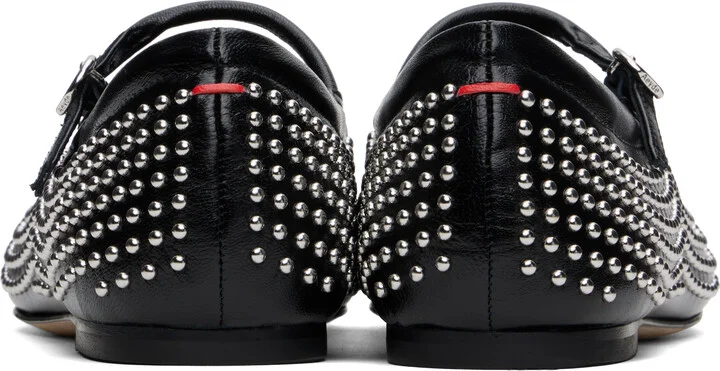 Aeyde Black Uma Mini Stud Mary-Jane Ballerina Flats - Image 2