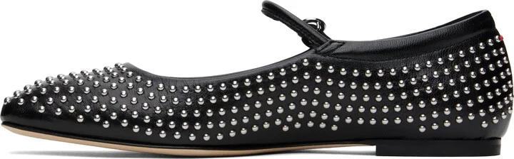 Aeyde Black Uma Mini Stud Mary-Jane Ballerina Flats - Image 3
