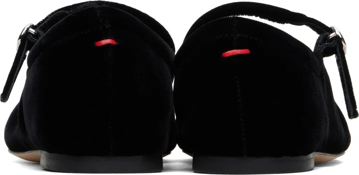 Aeyde Black Uma Velvet Mary-Jane Ballerina Flats - Image 2