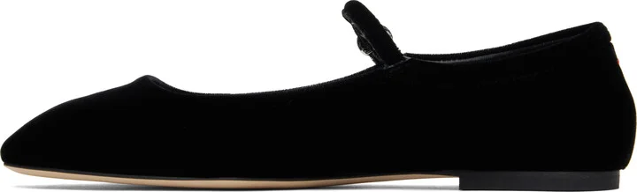Aeyde Black Uma Velvet Mary-Jane Ballerina Flats - Image 3