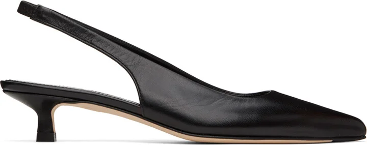 Aeyde Black Valerie Slingback Heels