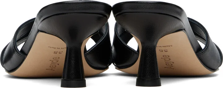Aeyde Black Vero Leather Mules - Image 2