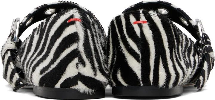 Aeyde Black & White Uma Eyelet Mary-Jane Ballerina Flats - Image 2