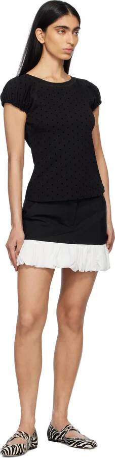 Aeyde Black & White Uma Eyelet Mary-Jane Ballerina Flats - Image 5