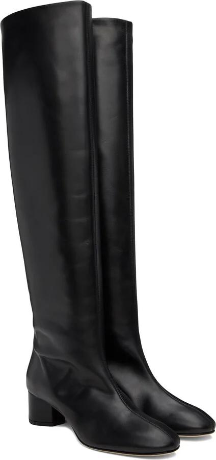 Aeyde Black Willa Over-Knee Boots - Image 4