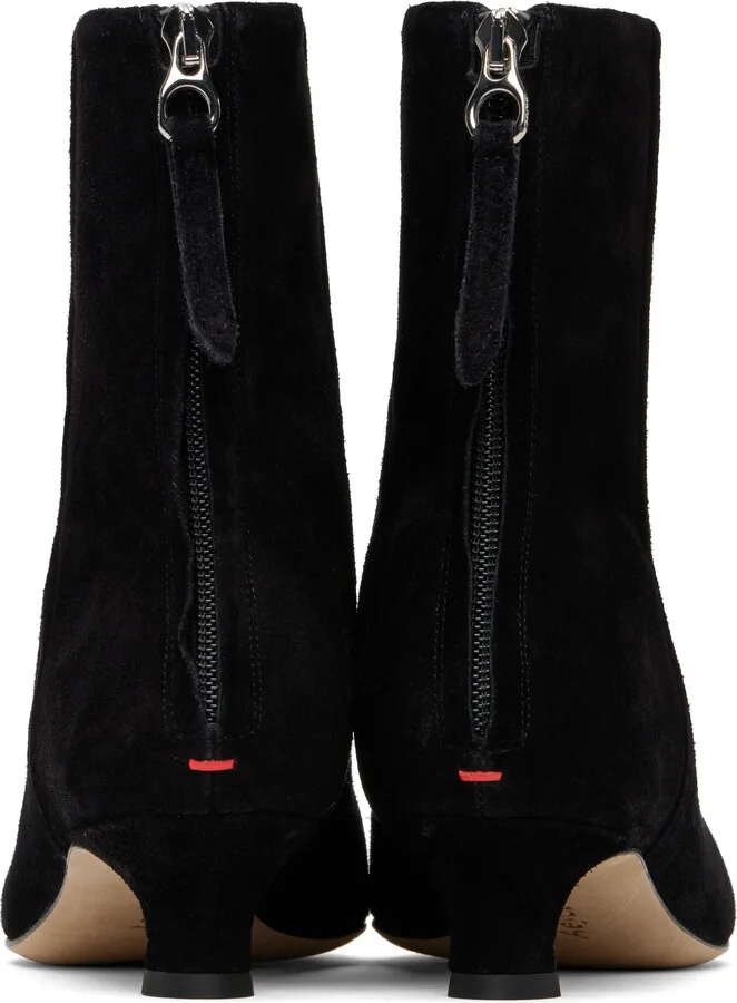 Aeyde Black Zoe Suede Boots - Image 2