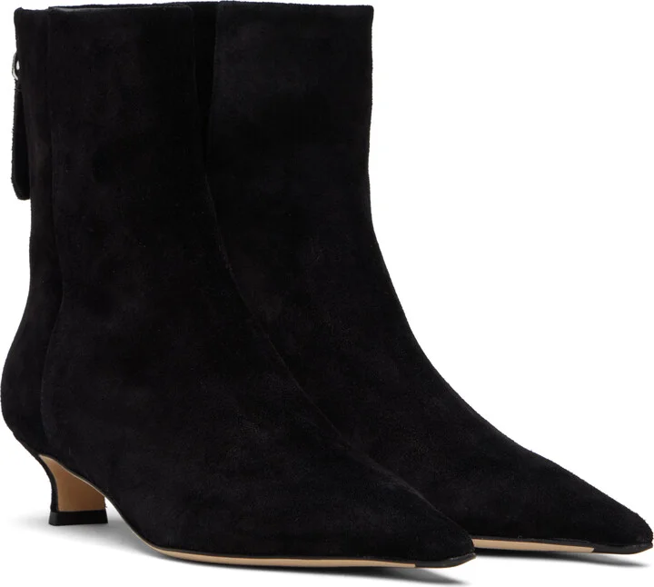 Aeyde Black Zoe Suede Boots - Image 4