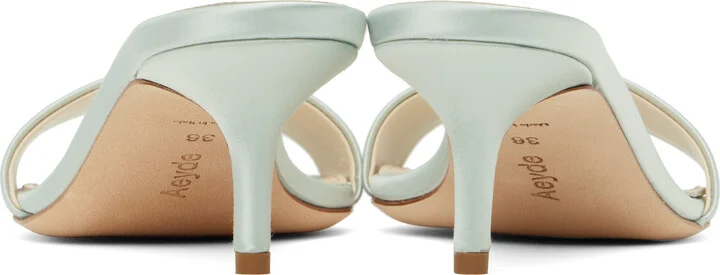 Aeyde Blue Ilvy Satin Mules - Image 2