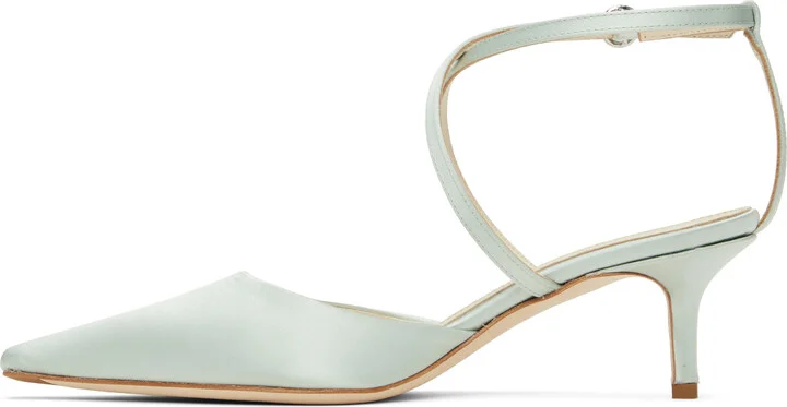 Aeyde Blue Salome Satin Heels - Image 3