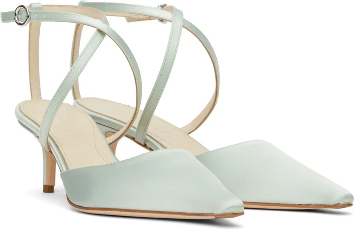 Aeyde Blue Salome Satin Heels - Image 4
