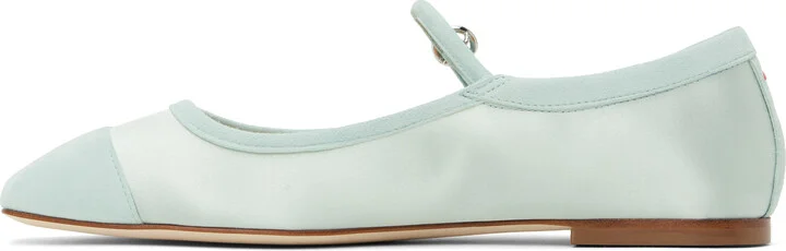 Aeyde Blue Uma Satin Toe-Cap Ballerina Flats - Image 3