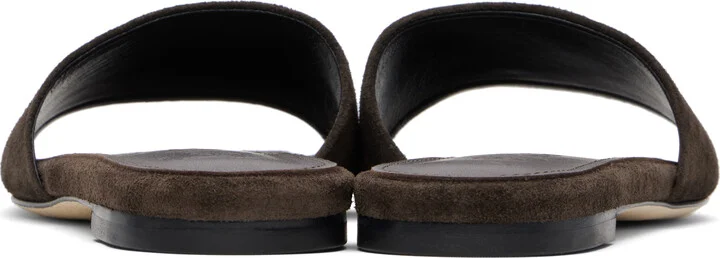 Aeyde Brown Anna Suede Sandals - Image 2