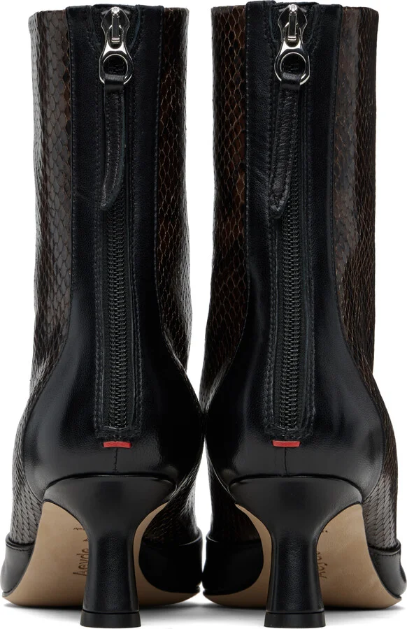 Aeyde Brown & Black Sila Dual-Toned Boots - Image 2