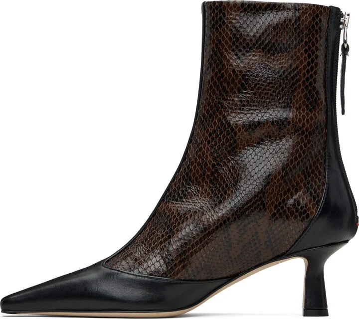 Aeyde Brown & Black Sila Dual-Toned Boots - Image 3