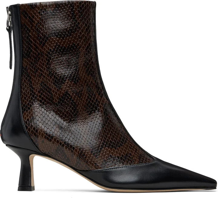 Aeyde Brown & Black Sila Dual-Toned Boots