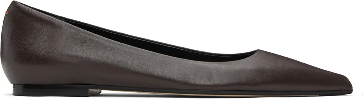 Aeyde Brown Cassy Pointed-Toe Ballerina Flats