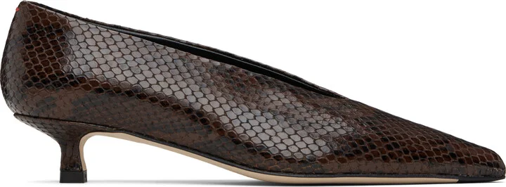 Aeyde Brown Clara Pointed-Toe Heels