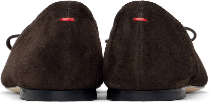 Aeyde Brown Delfina Suede Ballerina Flats - Image 2