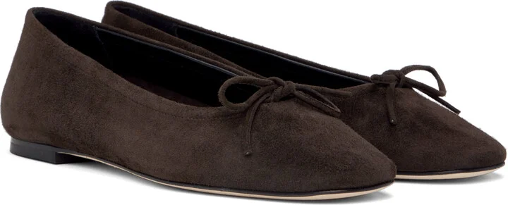 Aeyde Brown Delfina Suede Ballerina Flats - Image 4