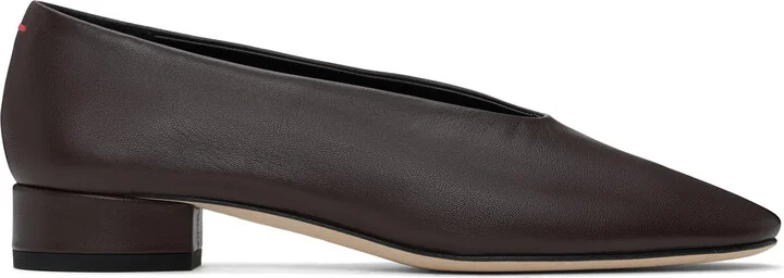 Aeyde Brown Delia Leather Ballerina Flats