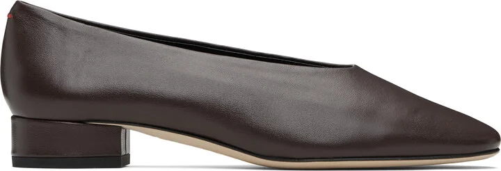Aeyde Brown Delia Low-Heeled Ballet Heels