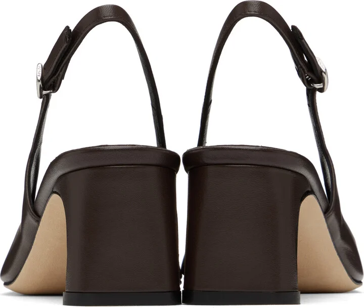 Aeyde Brown Eliza Slingback Heels - Image 2