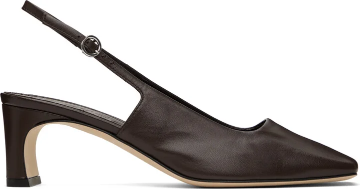 Aeyde Brown Eliza Slingback Heels