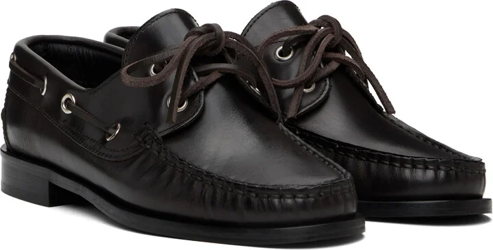 Aeyde Brown Harris Calfskin Loafers - Image 4