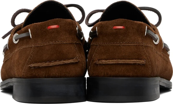 Aeyde Brown Harris Suede Boat Shoes - Image 2