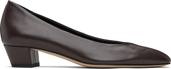 Aeyde Brown Helia Low-Cut Heels