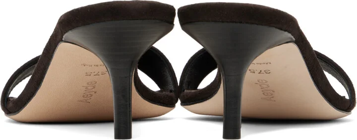 Aeyde Brown Ilvy Kid Suede Leather Mules - Image 2